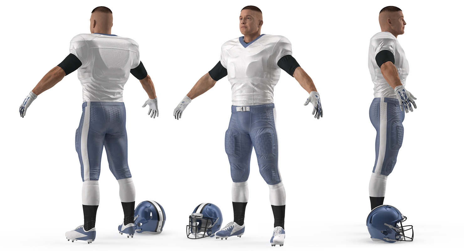 3D American Football Player Fur model