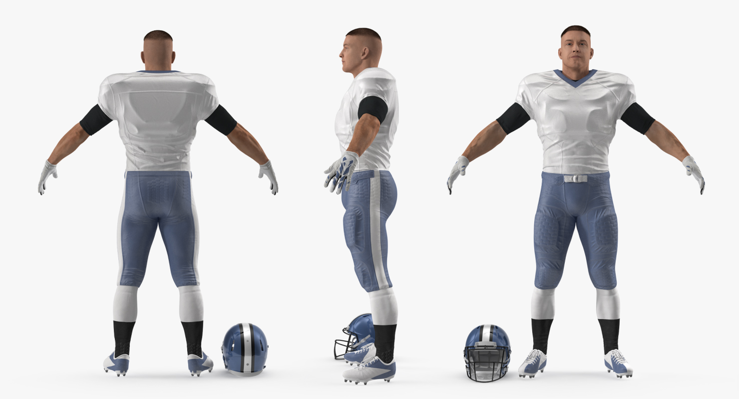 3D American Football Player Fur model