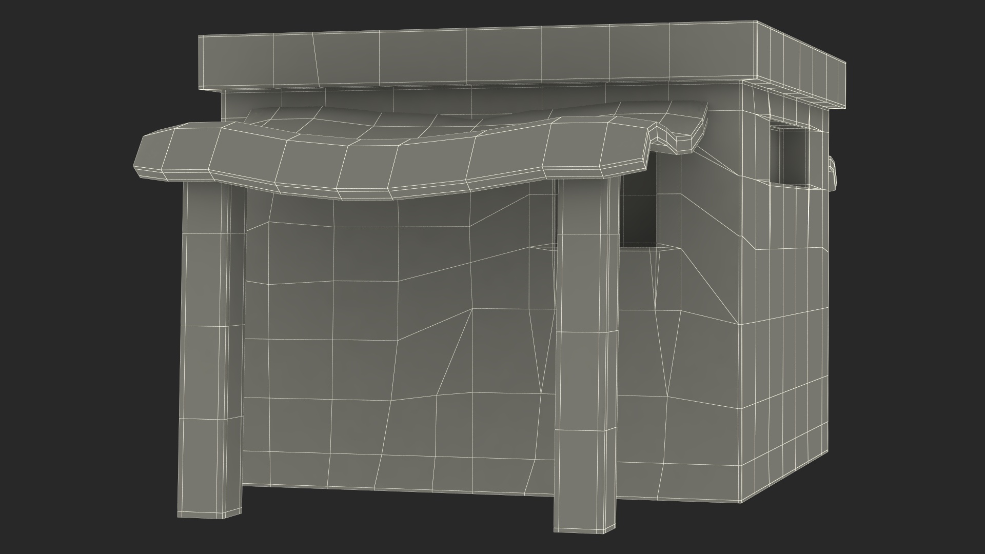 Realistic Arabian House with Sheds and Bench 3D model