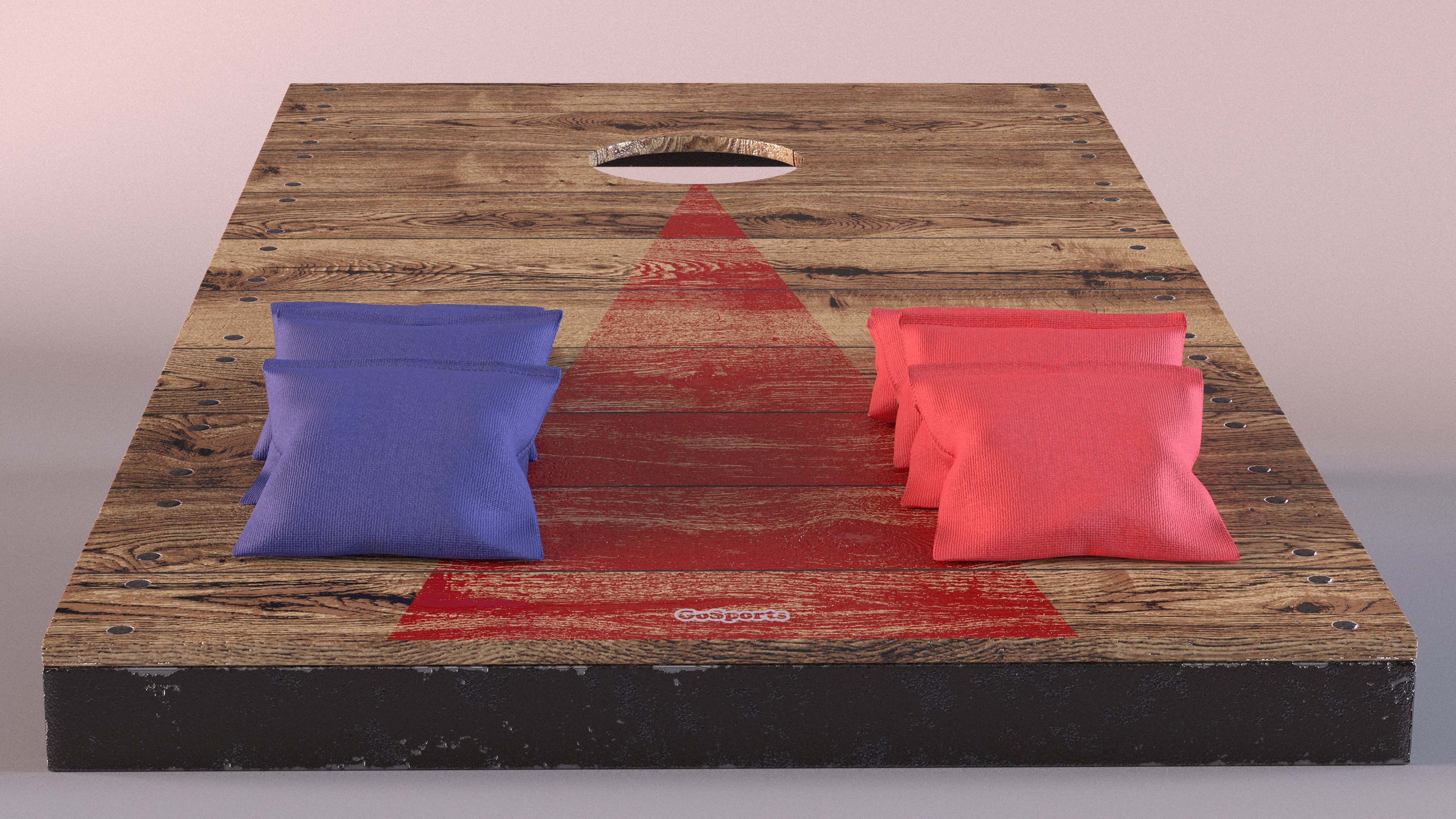 3D Wooden Cornhole Board with Toss Bags