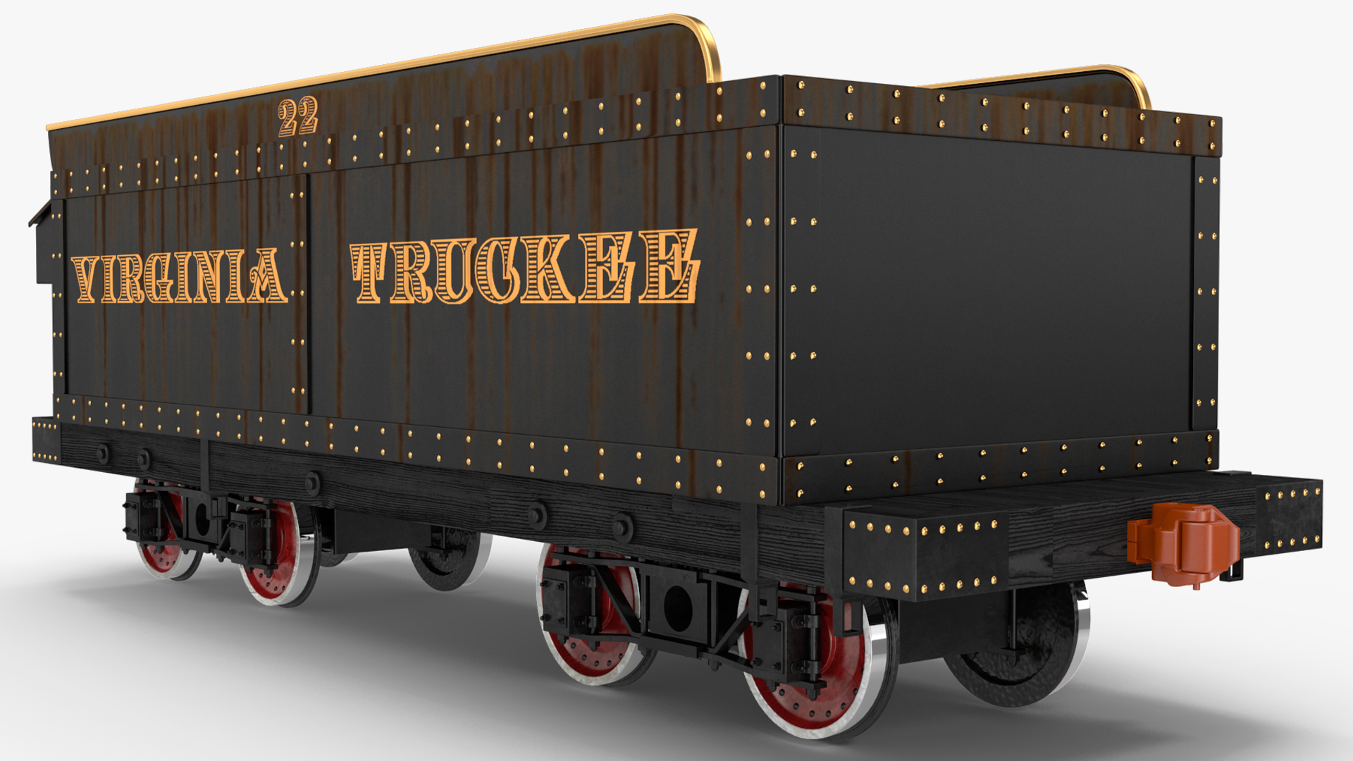Vintage Steam Locomotive and Wagon 3D model