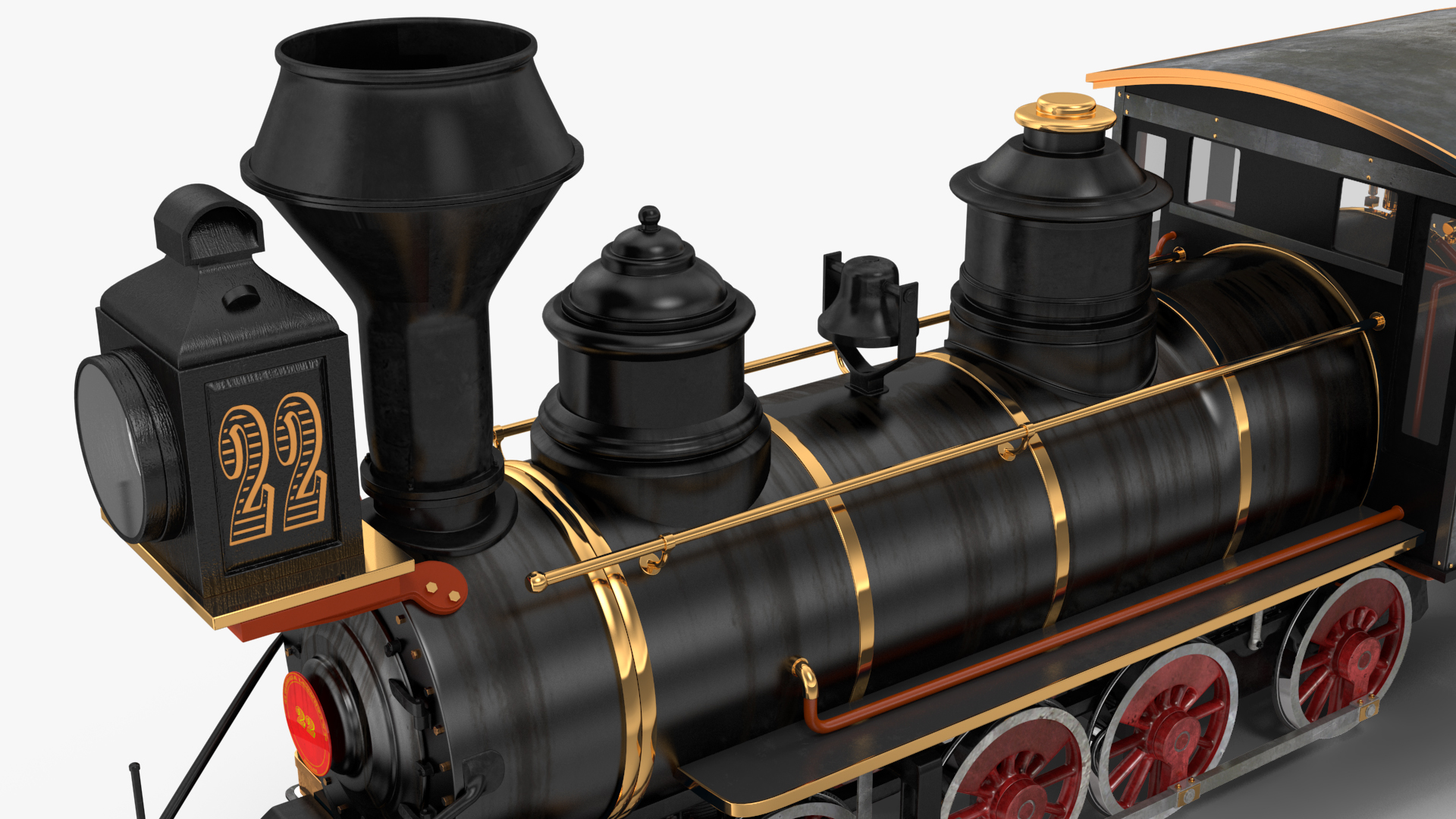 Vintage Steam Locomotive and Wagon 3D model