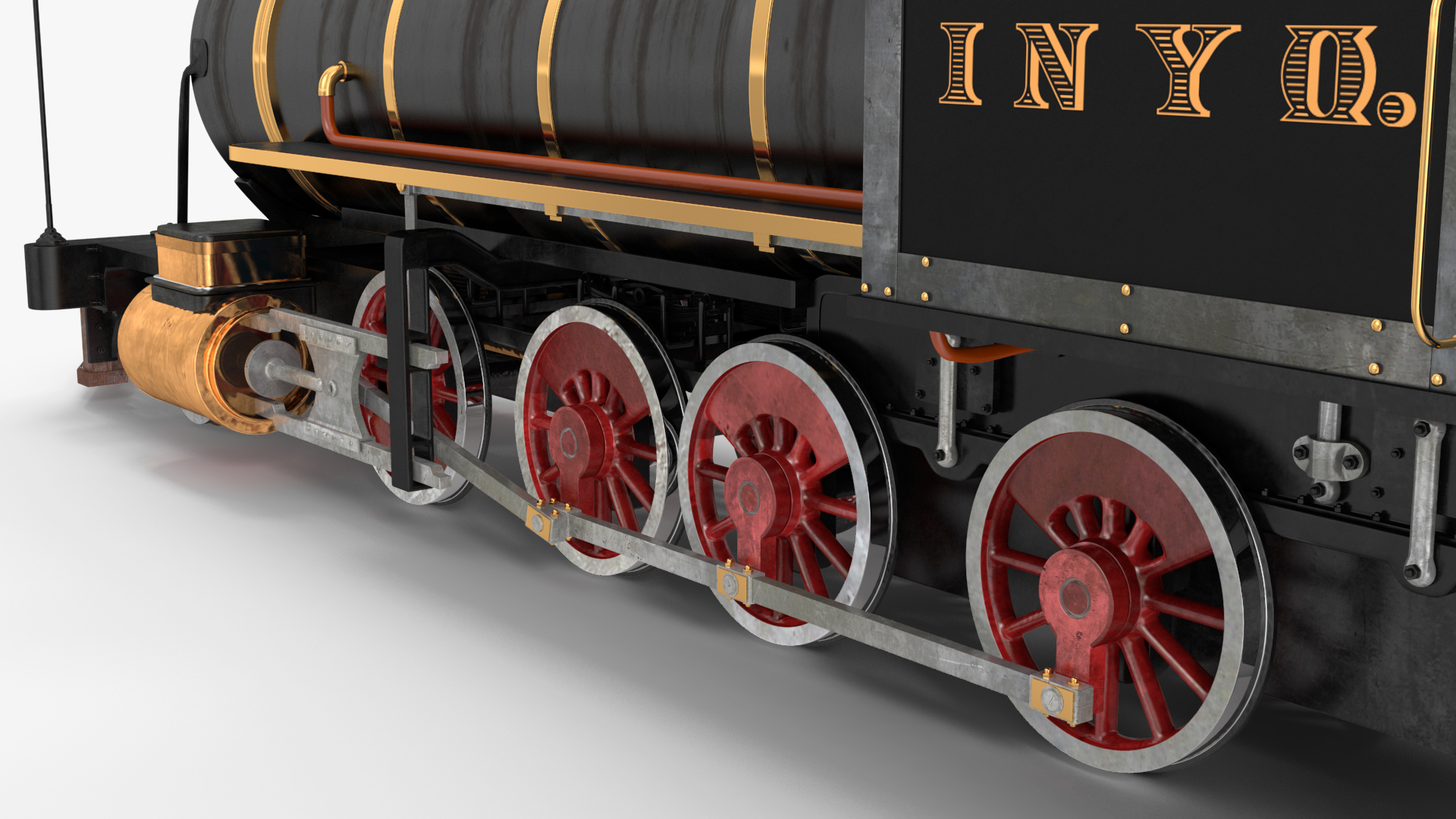 Vintage Steam Locomotive and Wagon 3D model