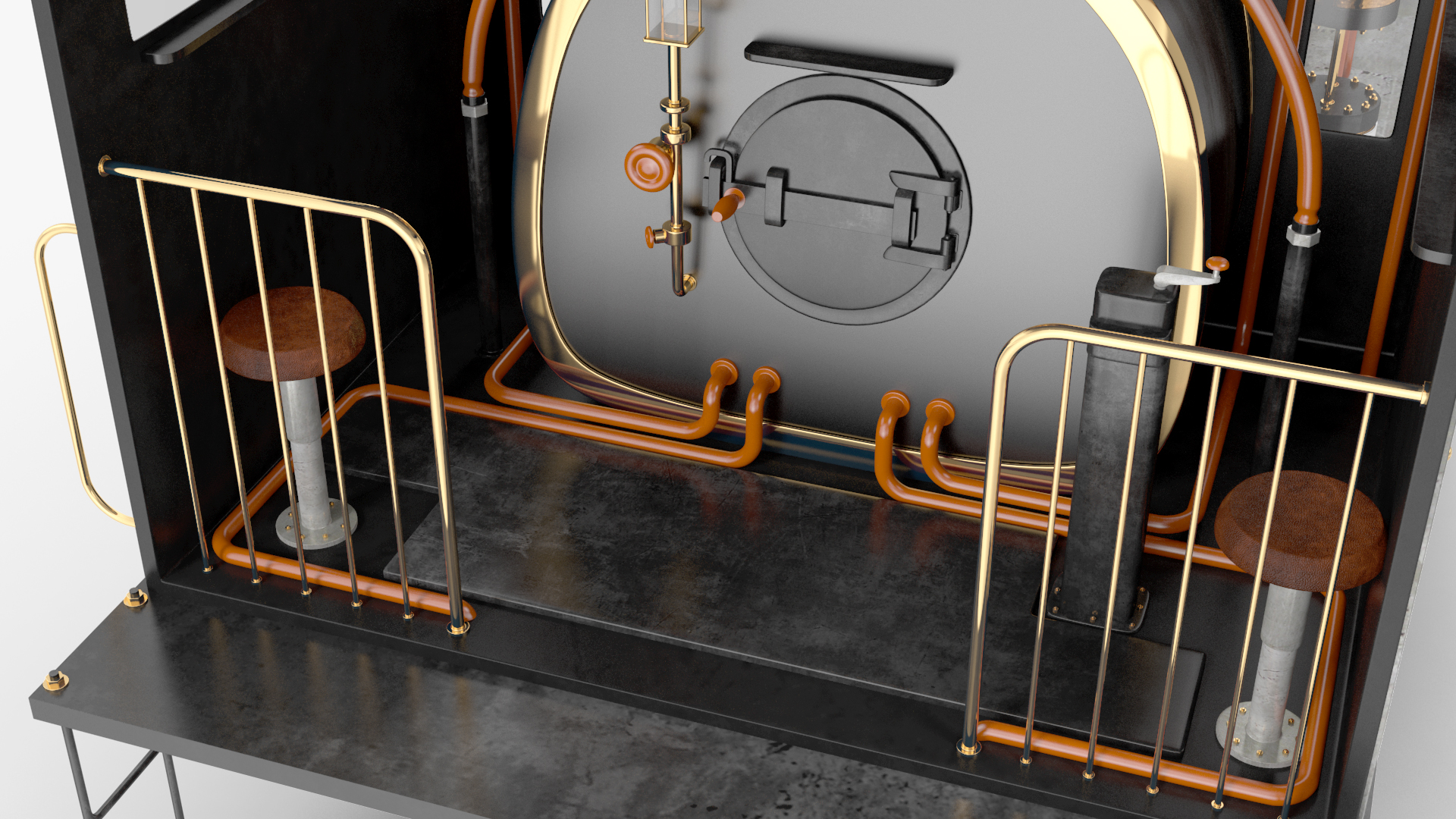 Vintage Steam Locomotive and Wagon 3D model