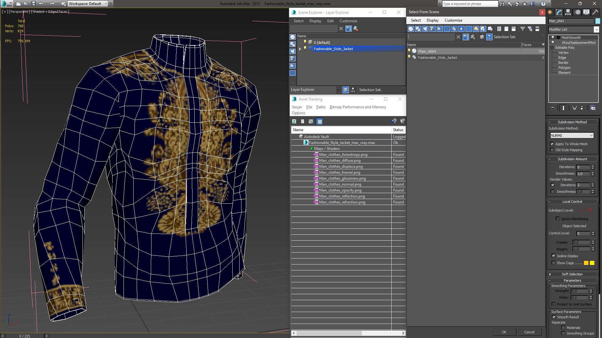 Fashionable Style Jacket 3D model
