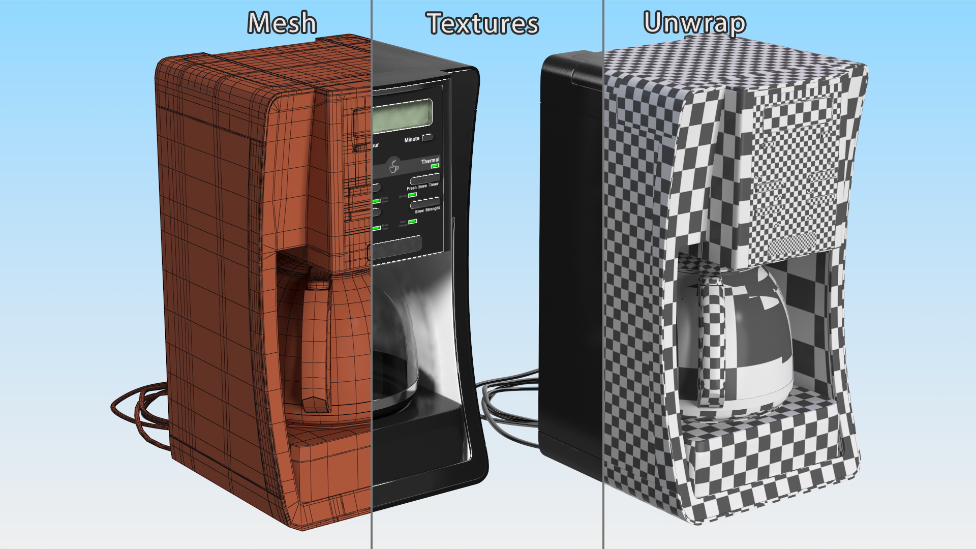 3D Coffee Maker with Glass Carafe 12 Cups model