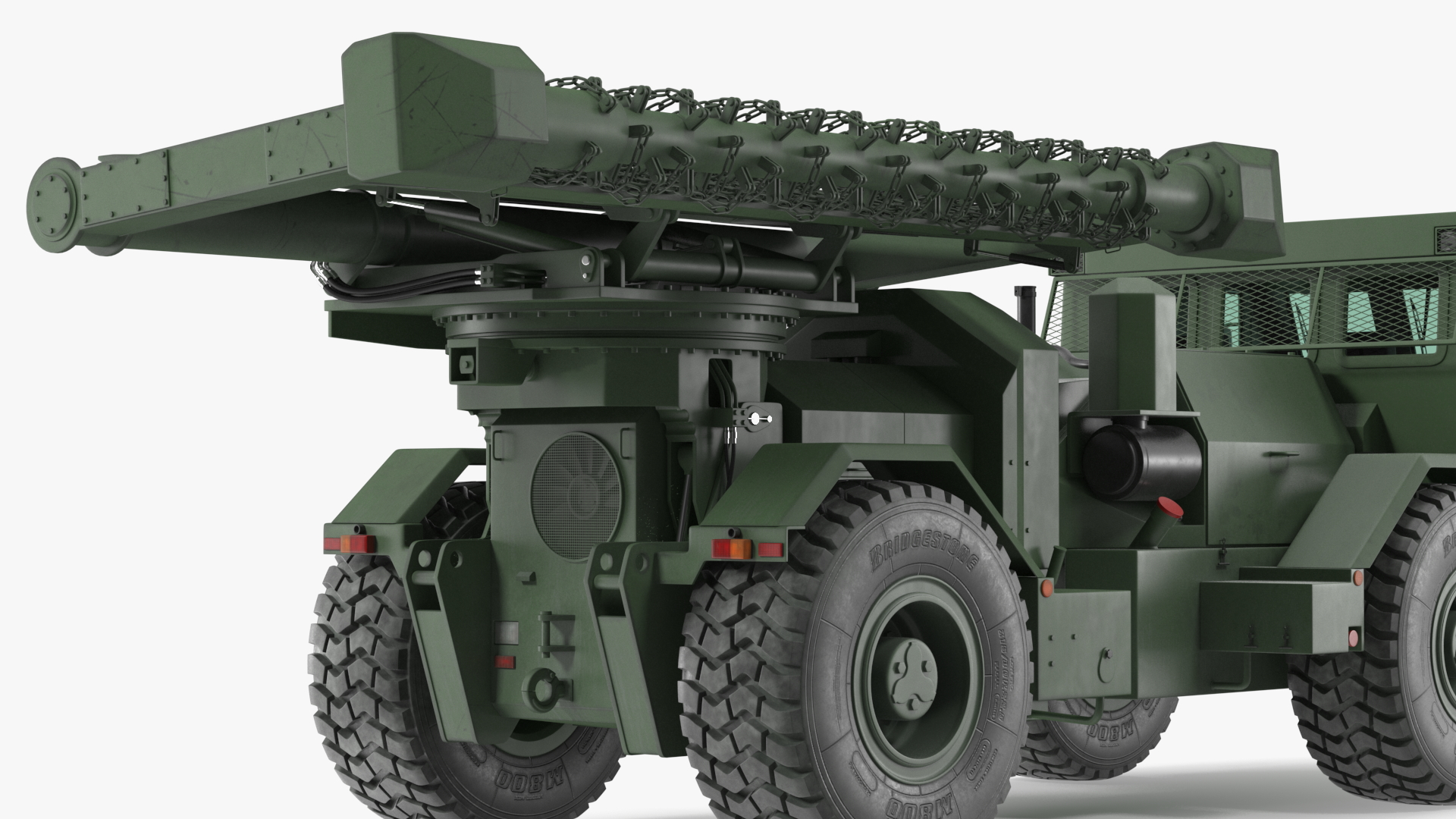 3D model Used Khaki Mine Sweeper Vehicle Hydrema 910 Rigged