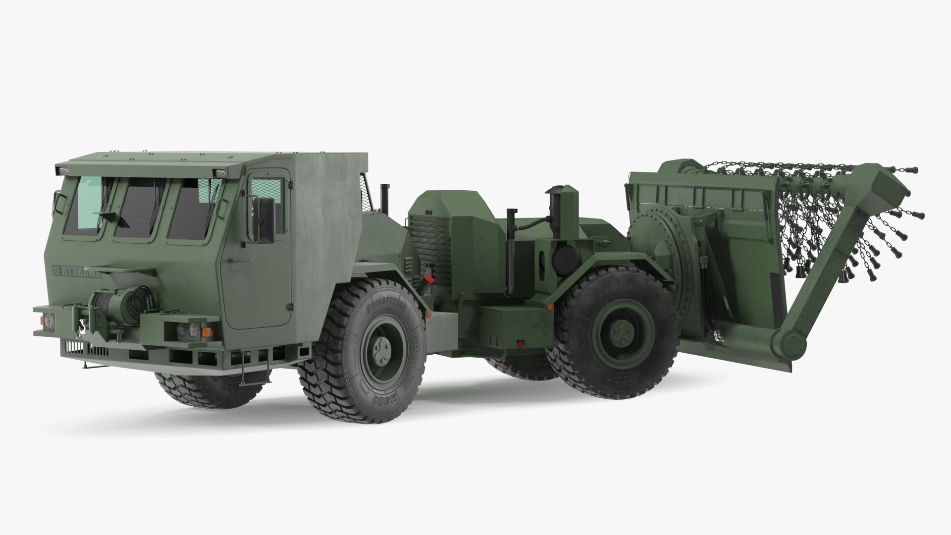 3D model Used Khaki Mine Sweeper Vehicle Hydrema 910 Rigged