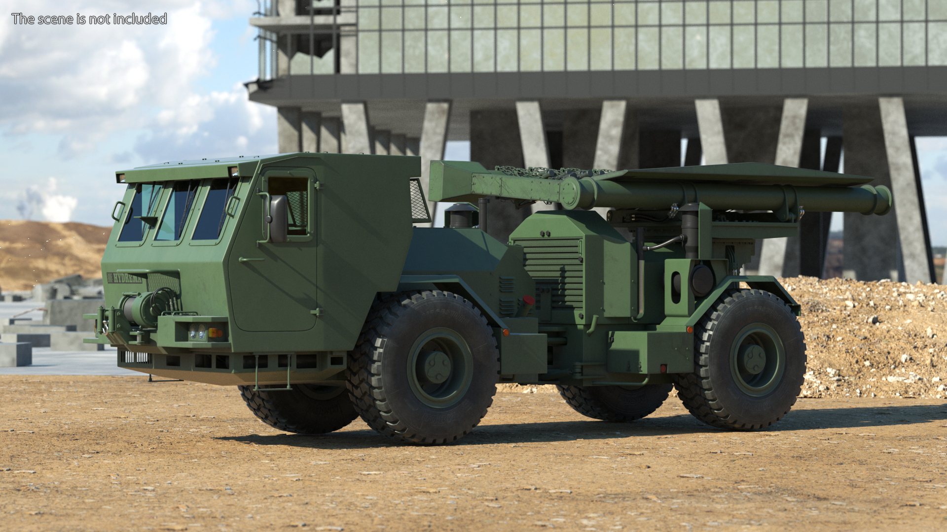 3D model Used Khaki Mine Sweeper Vehicle Hydrema 910 Rigged
