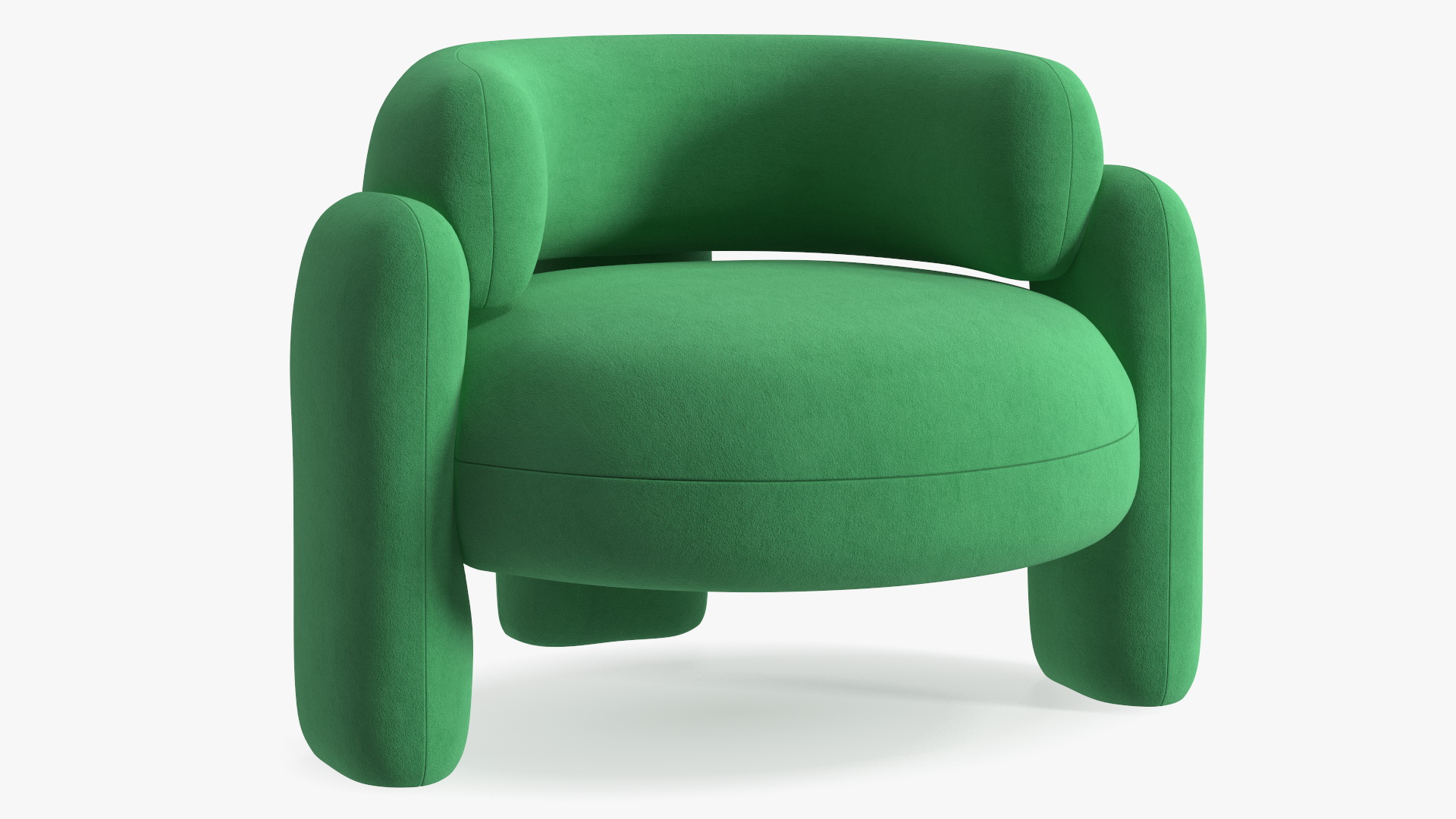 Smooth Shape Green Armchair 3D