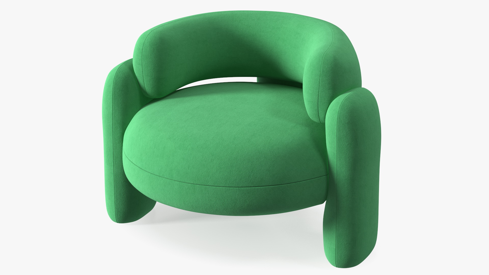 Smooth Shape Green Armchair 3D