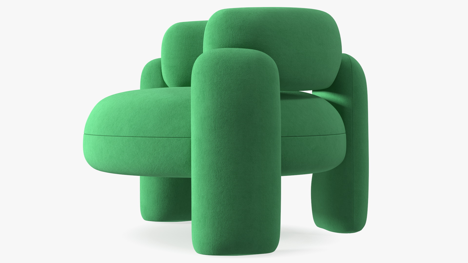 Smooth Shape Green Armchair 3D