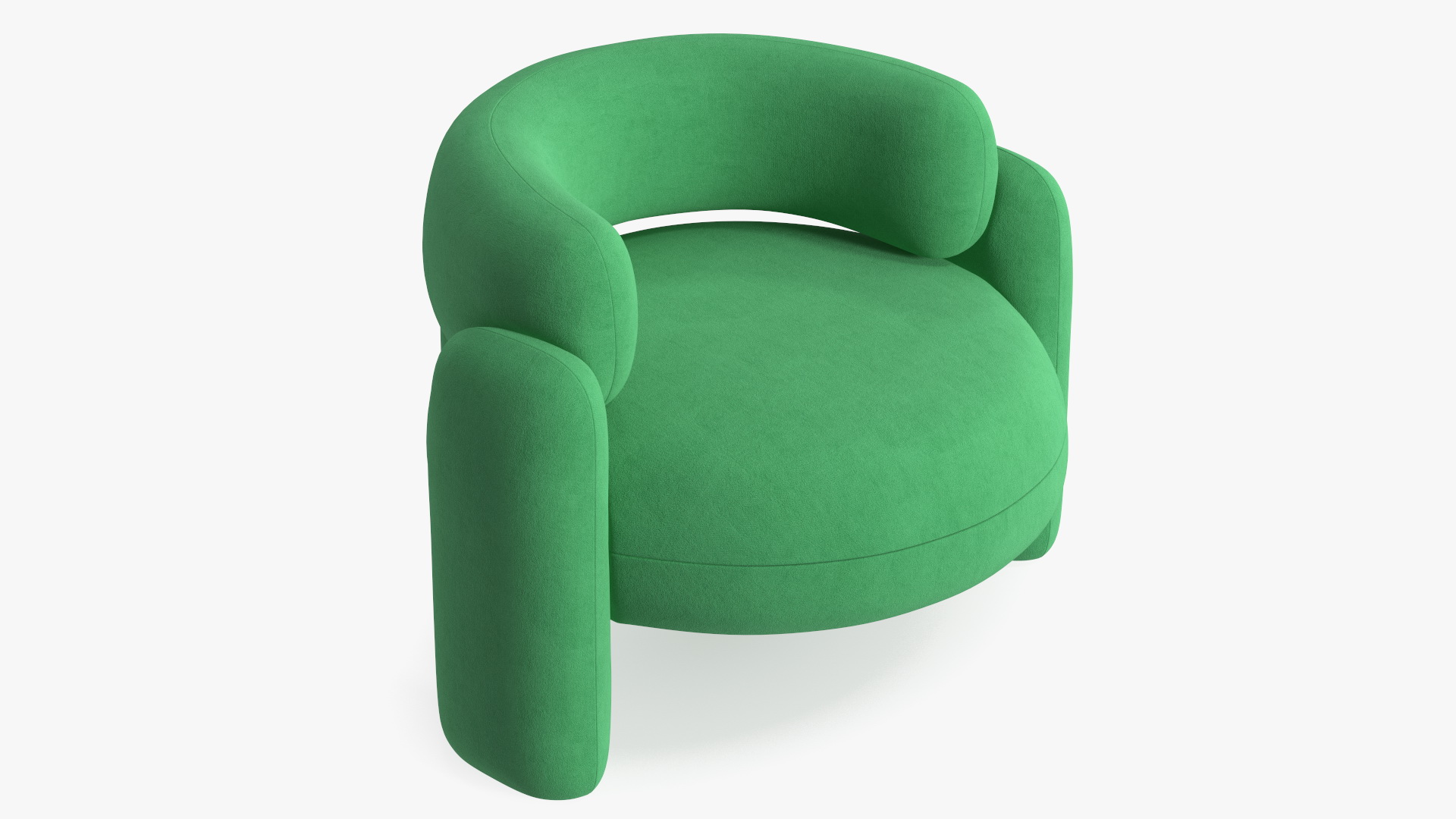 Smooth Shape Green Armchair 3D