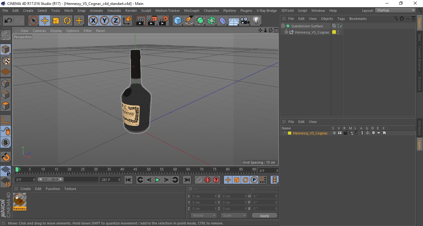 3D Hennessy VS Cognac model