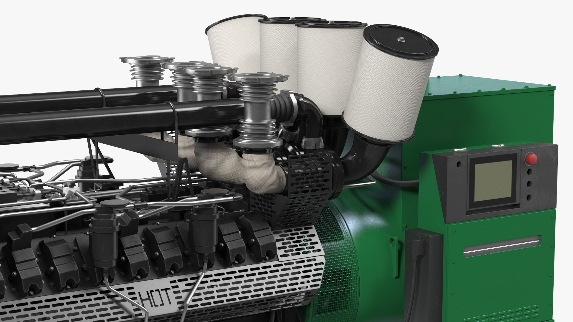 3D Industrial Diesel Generator Green model