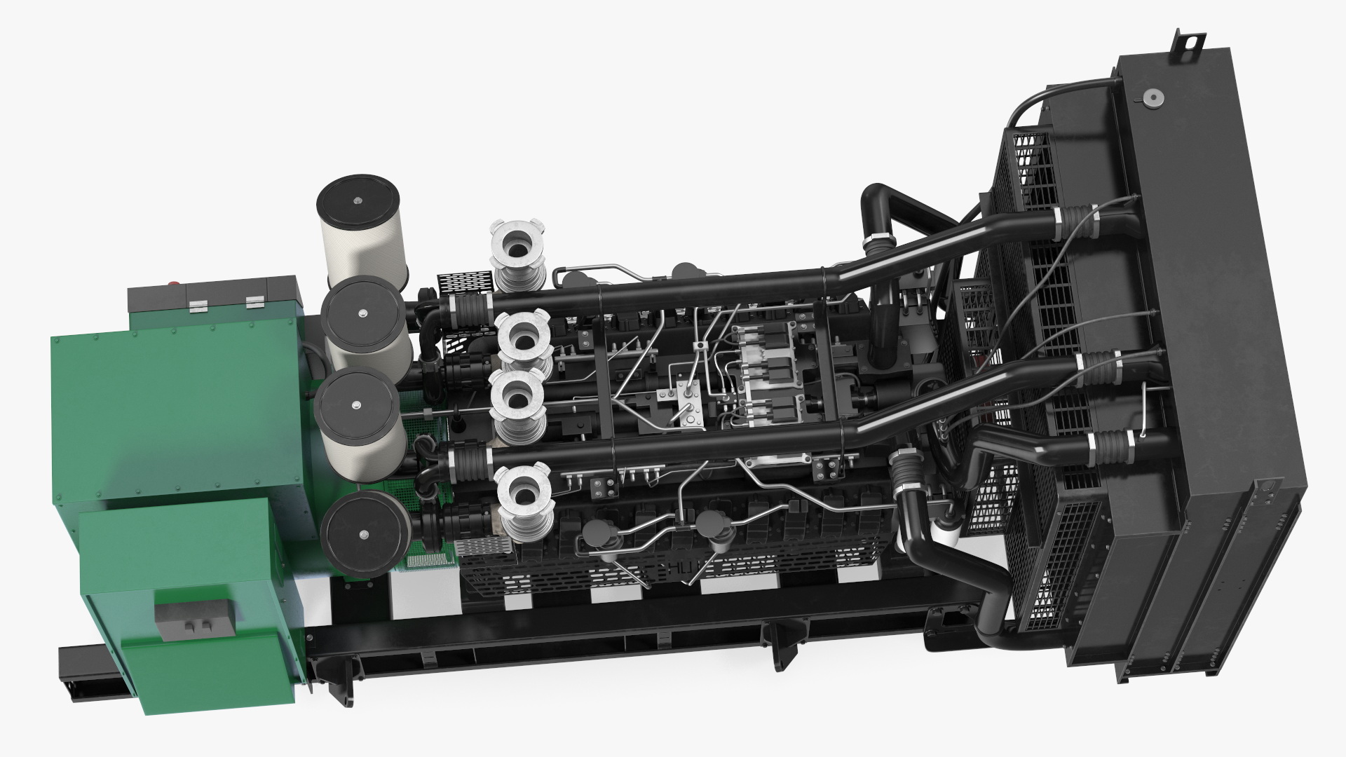 3D Industrial Diesel Generator Green model