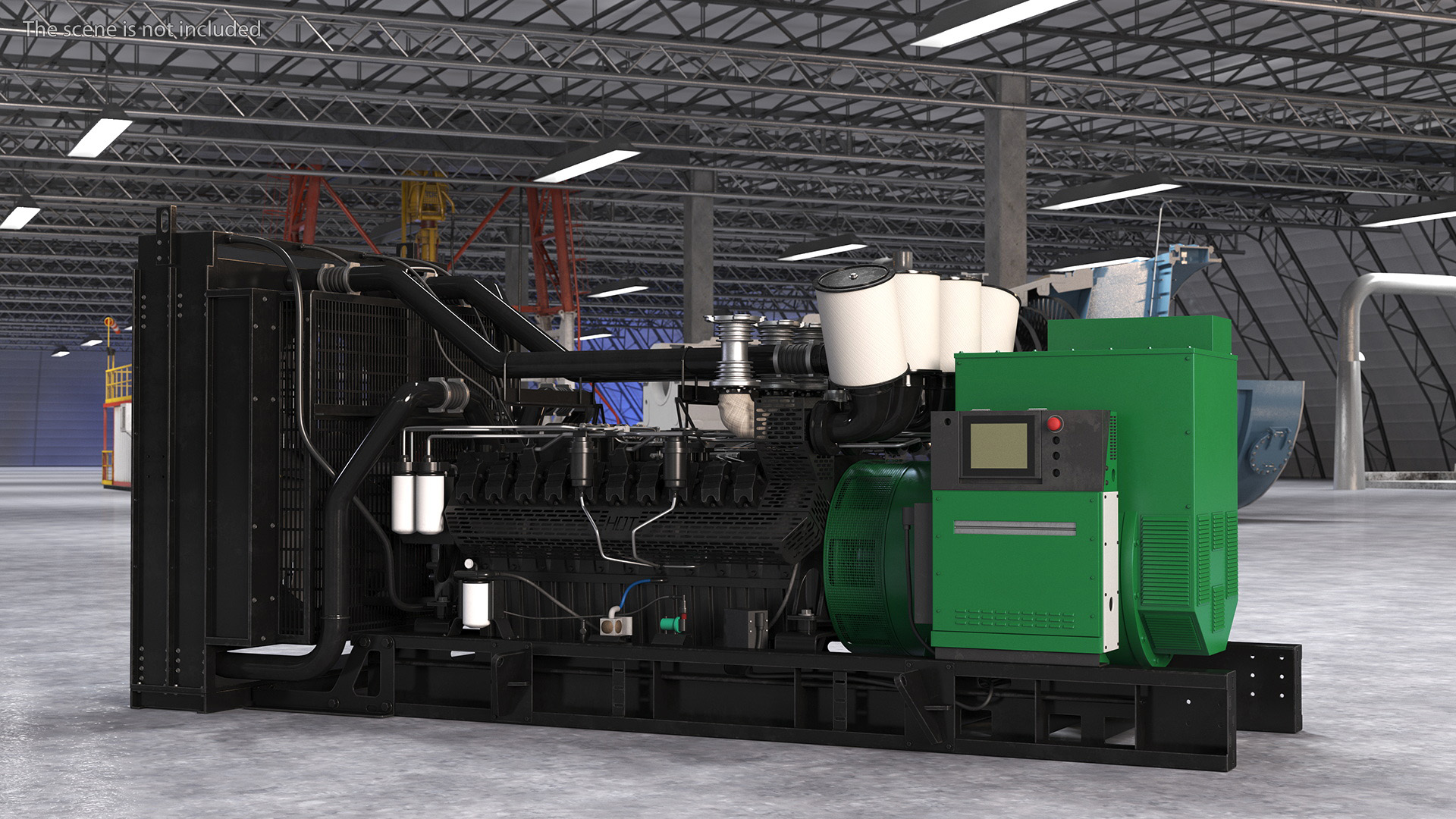 3D Industrial Diesel Generator Green model