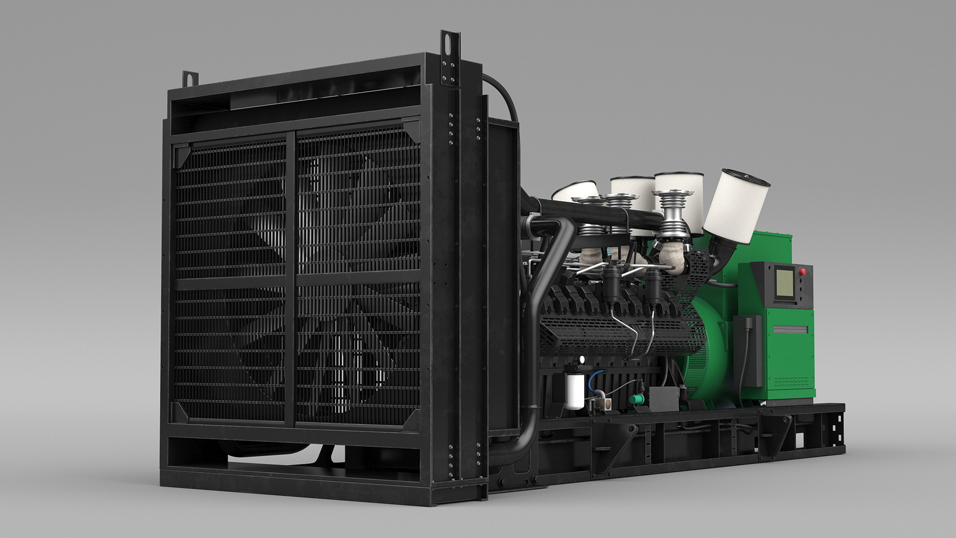 3D Industrial Diesel Generator Green model