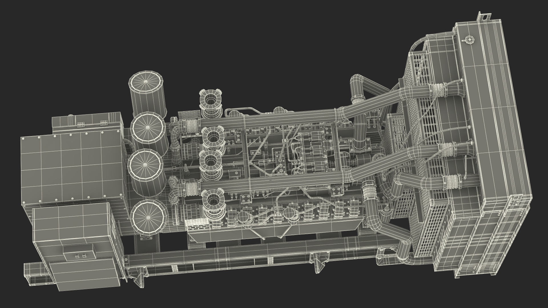 3D Industrial Diesel Generator Green model