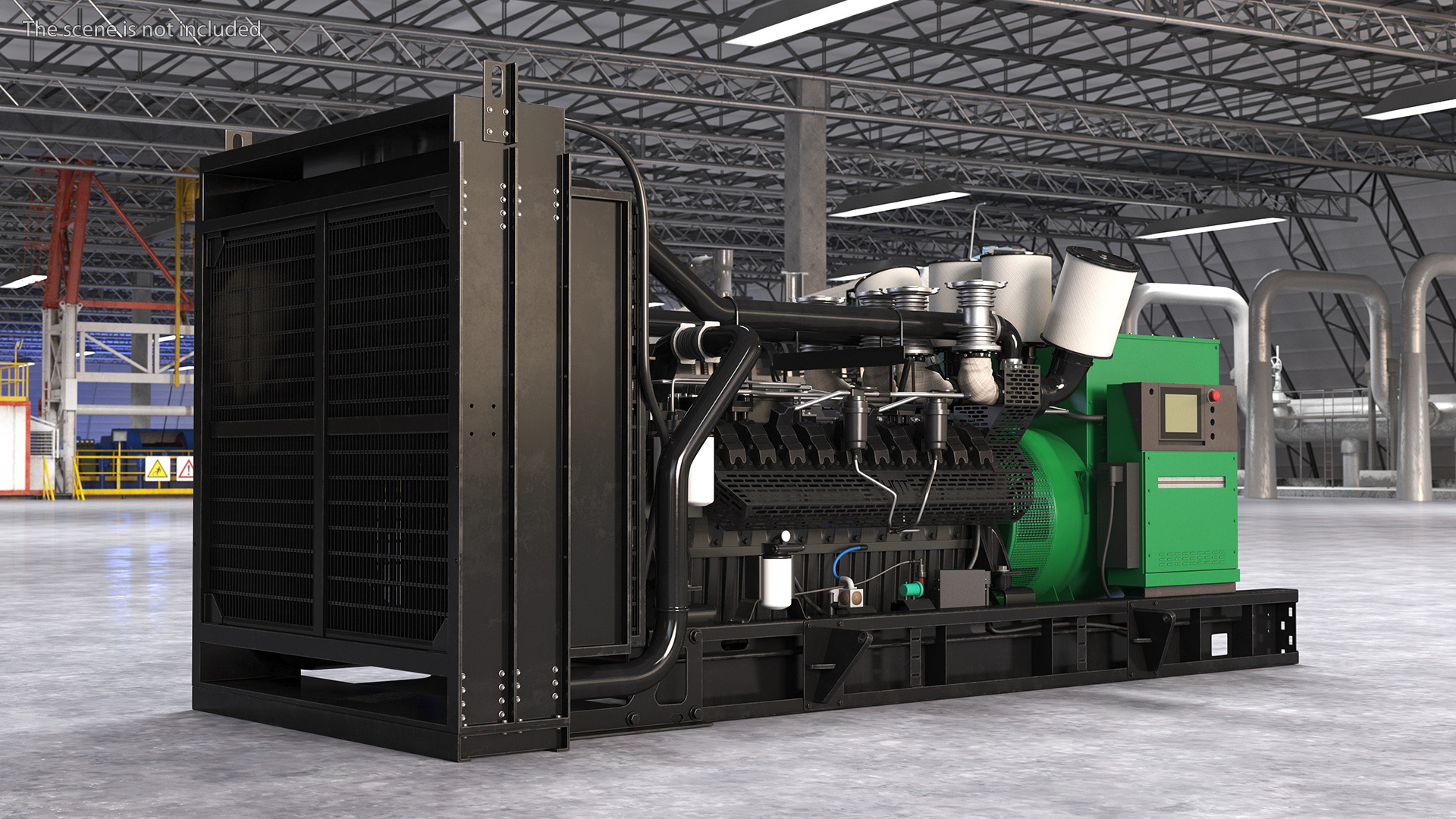3D Industrial Diesel Generator Green model