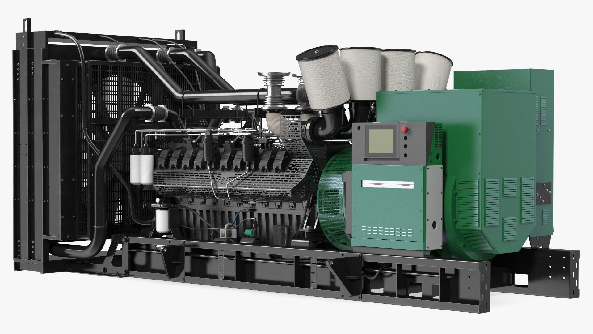 3D Industrial Diesel Generator Green model