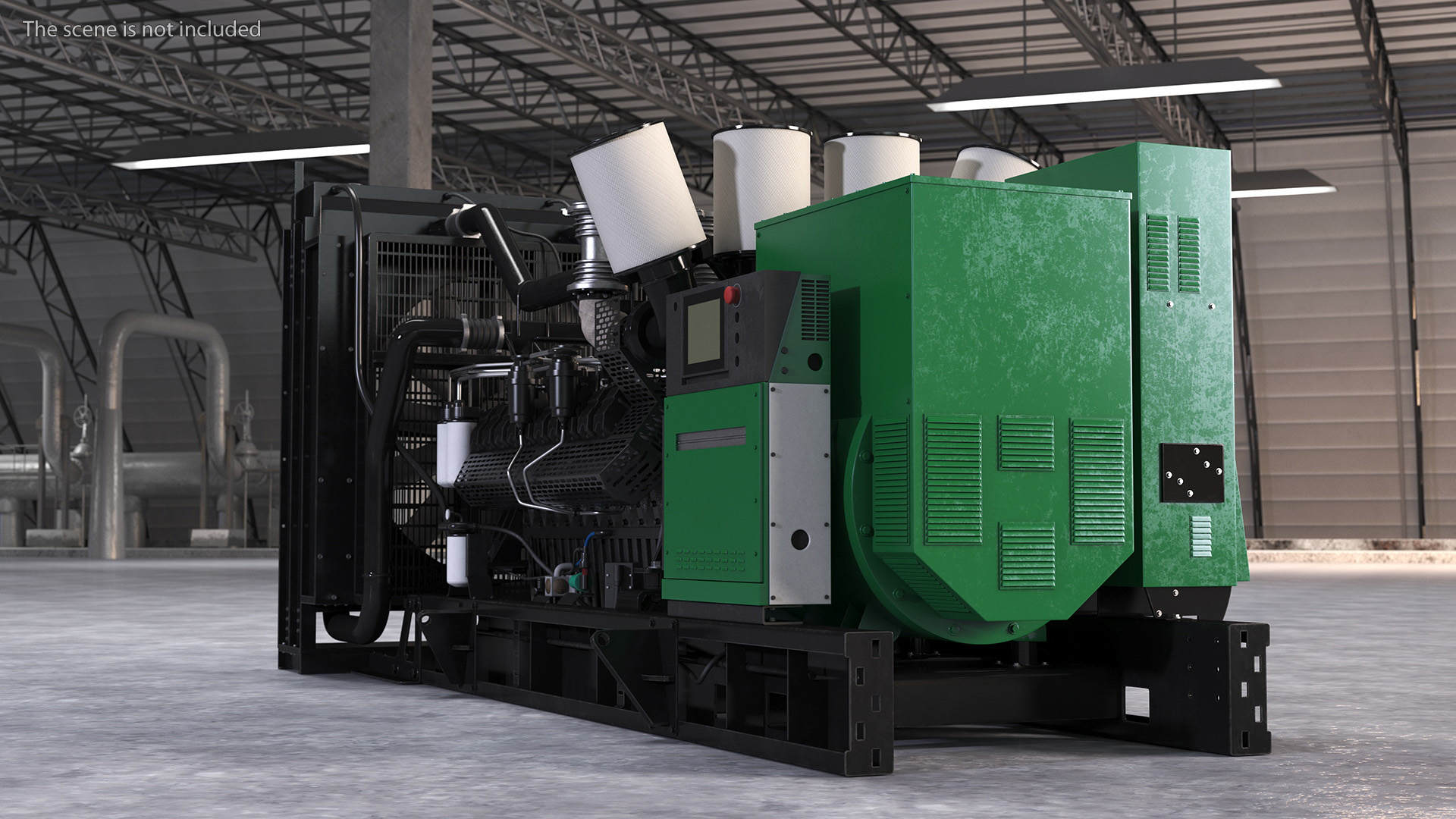 3D Industrial Diesel Generator Green model