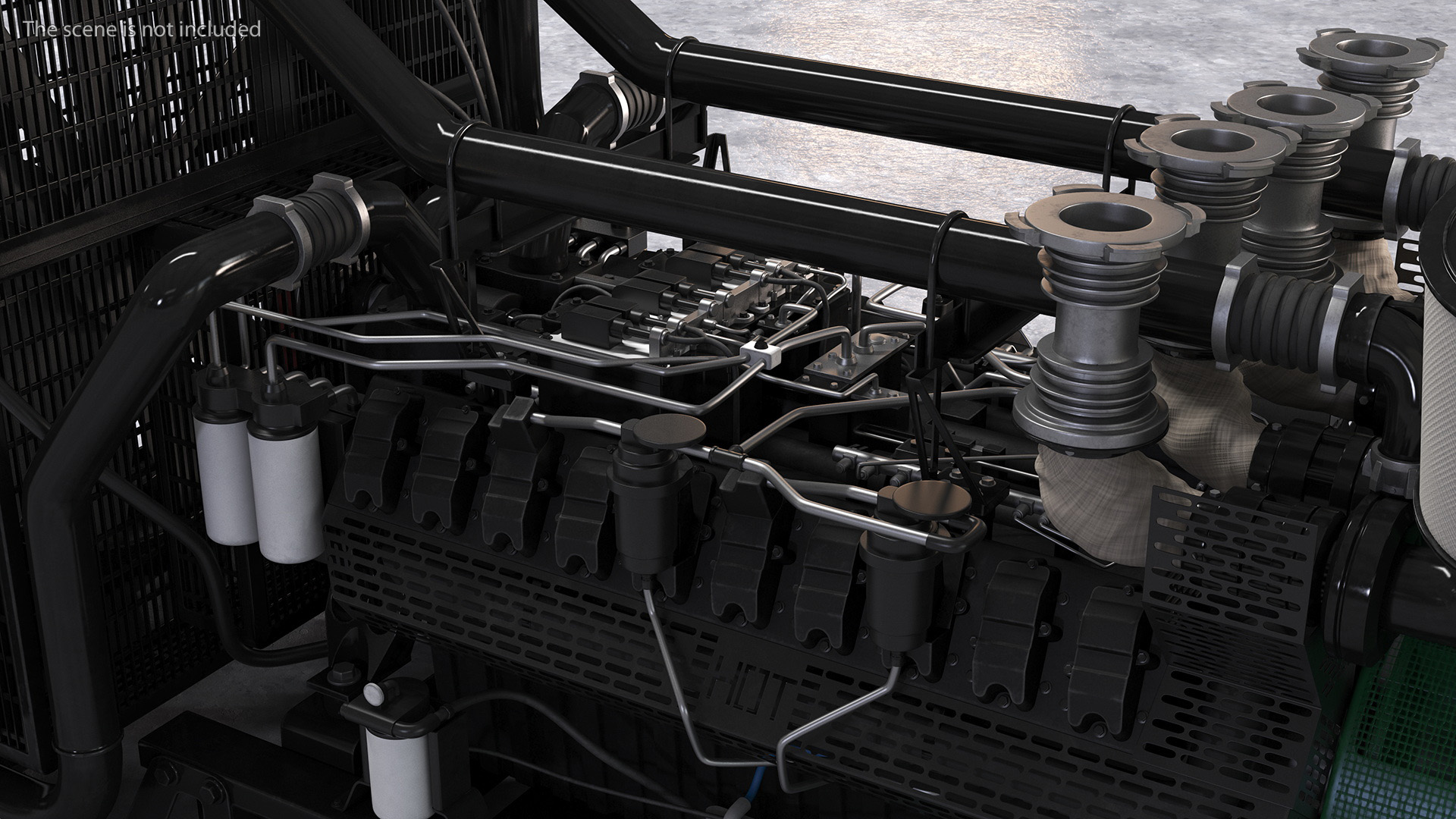 3D Industrial Diesel Generator Green model