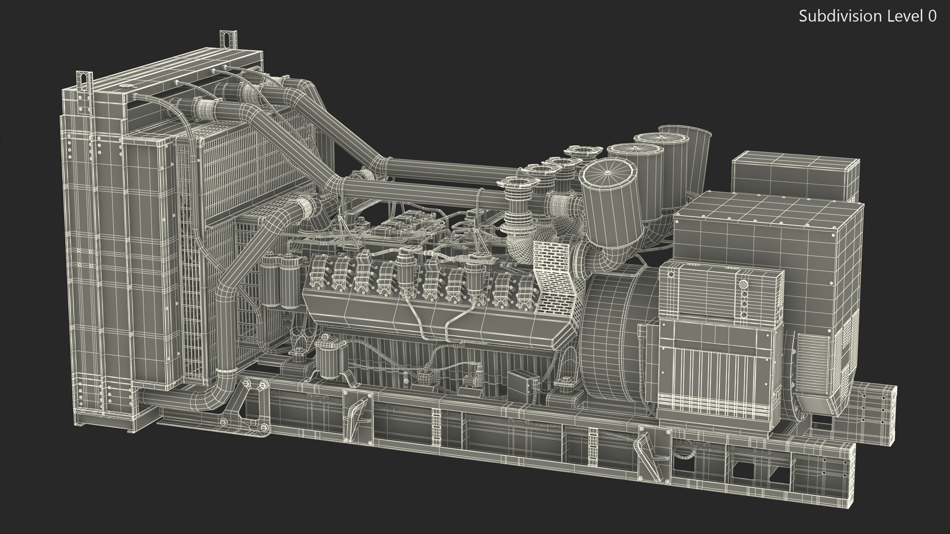 3D Industrial Diesel Generator Green model