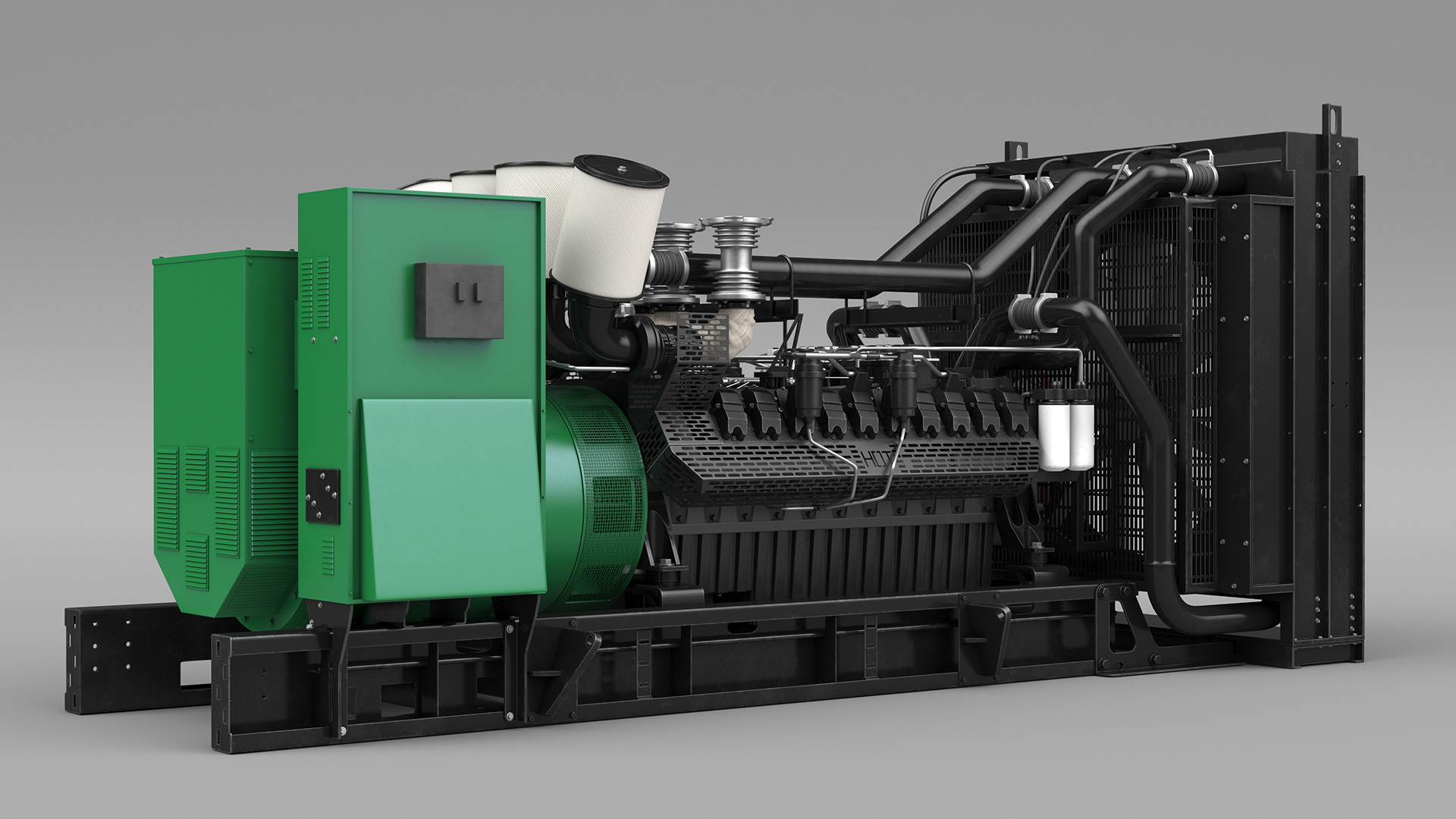 3D Industrial Diesel Generator Green model