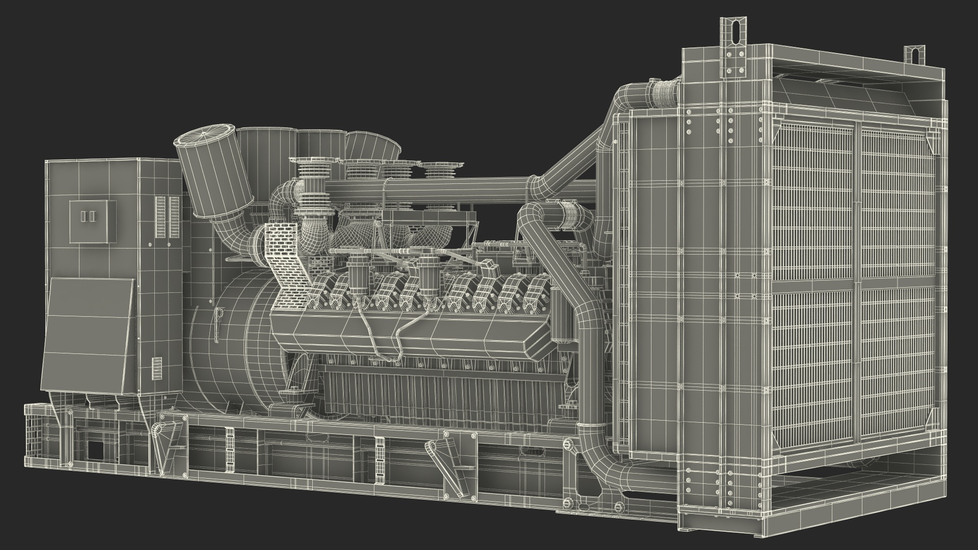 3D Industrial Diesel Generator Green model