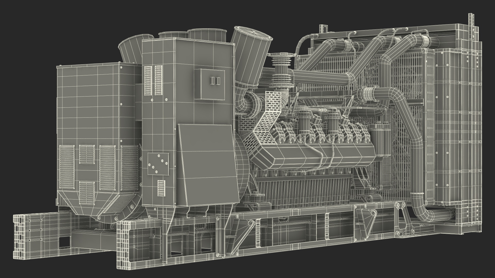 3D Industrial Diesel Generator Green model