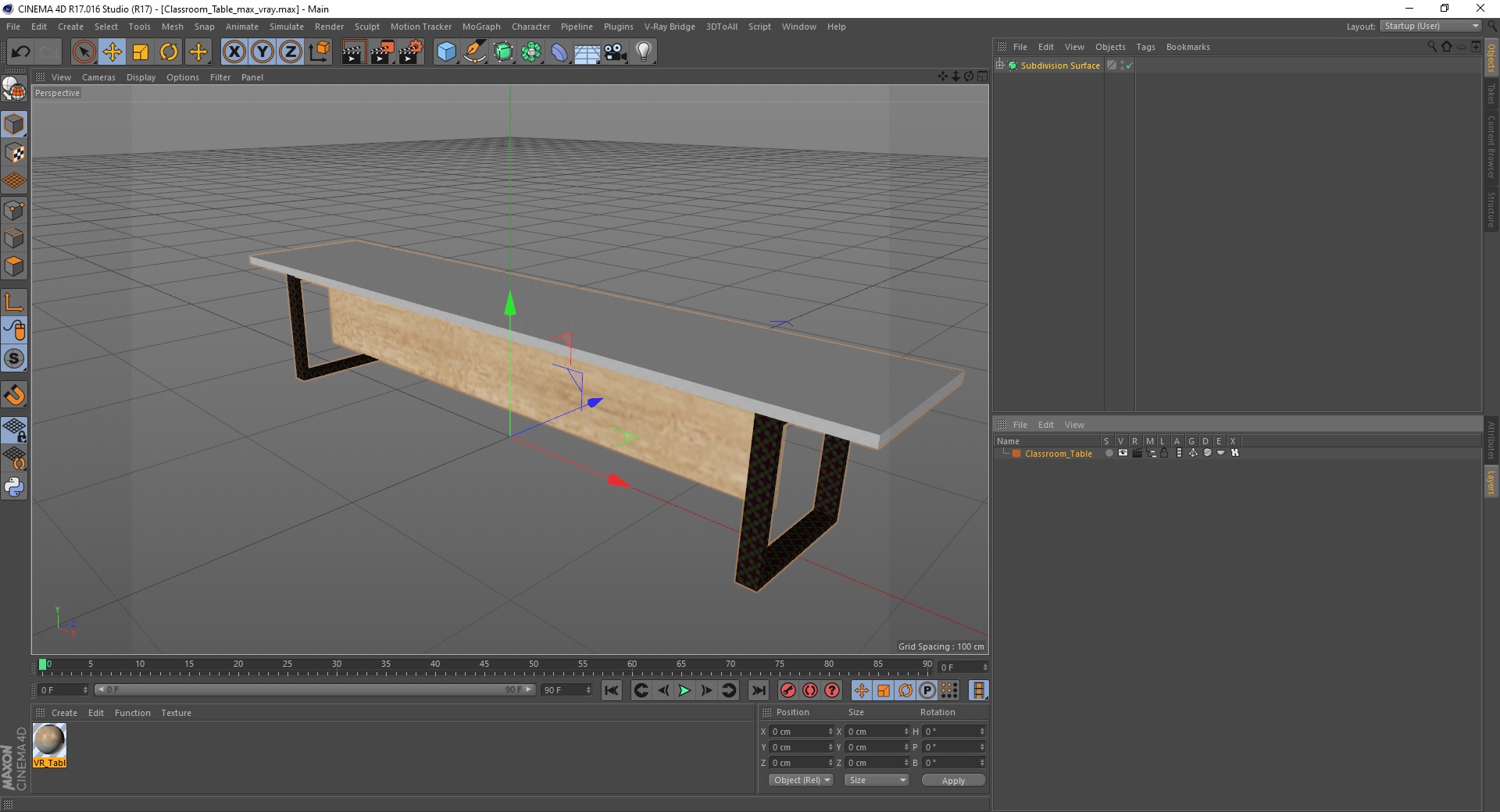 3D model Classroom Table