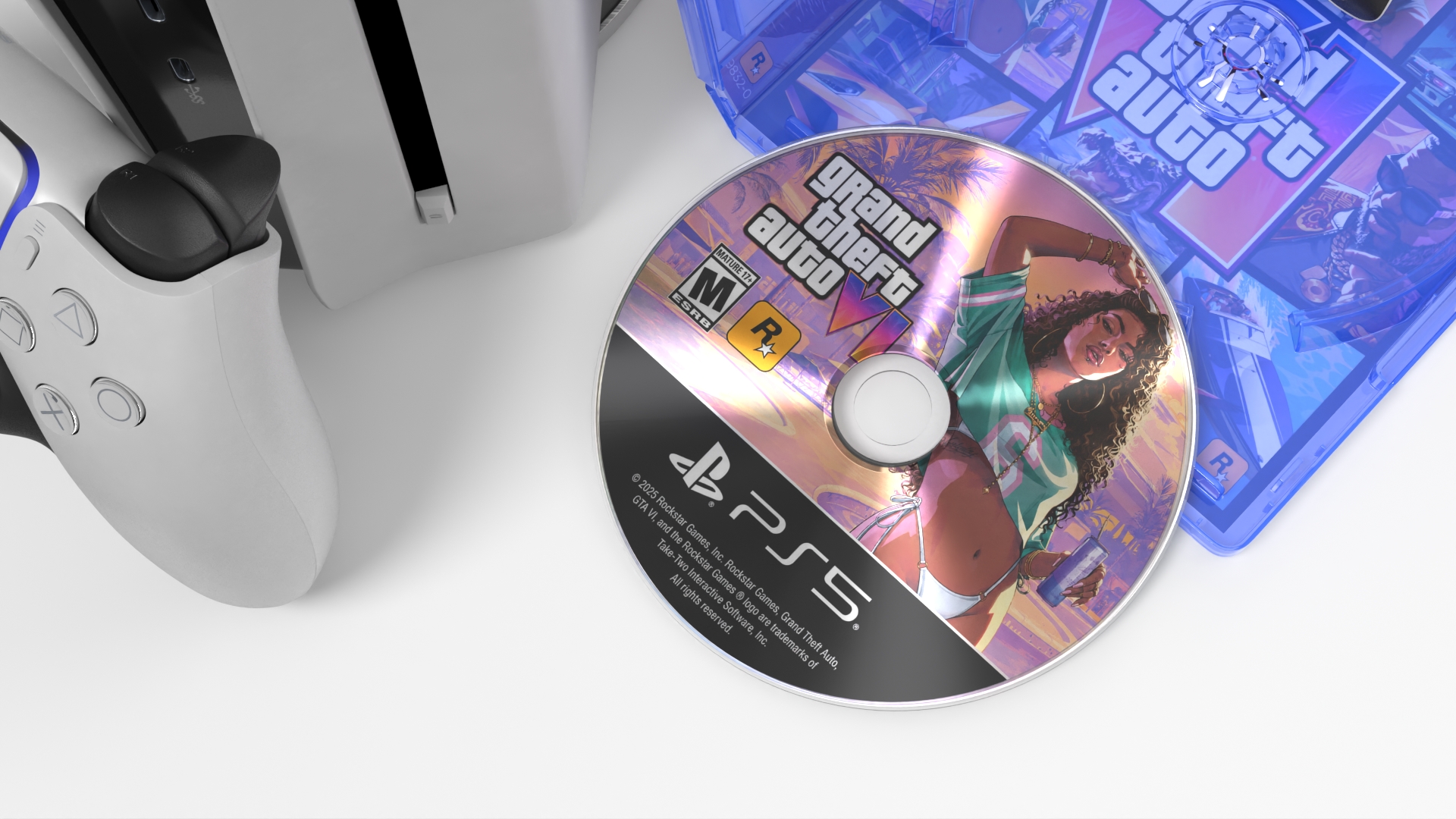 PlayStation 5 with GTA 6 Case and Disc Set, view 9