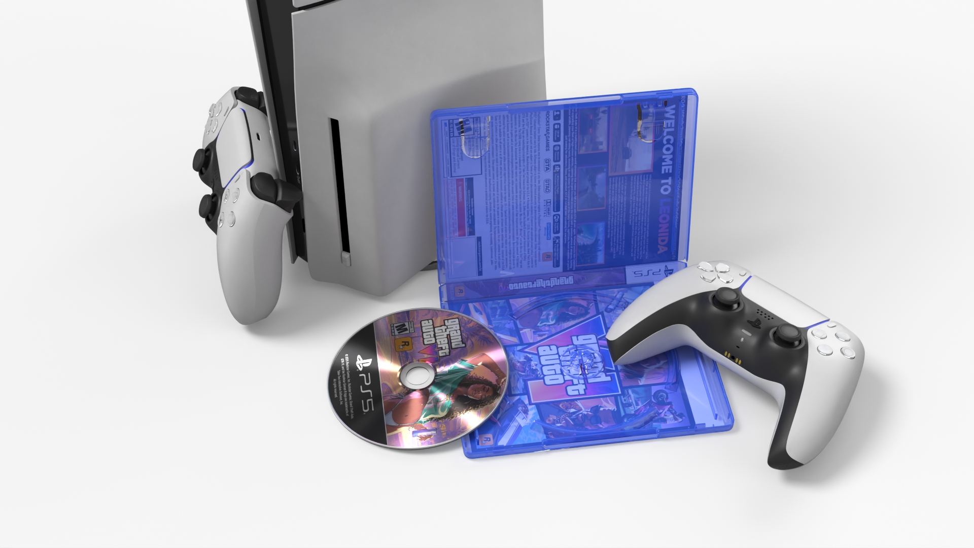 PlayStation 5 with GTA 6 Case and Disc Set, view 5