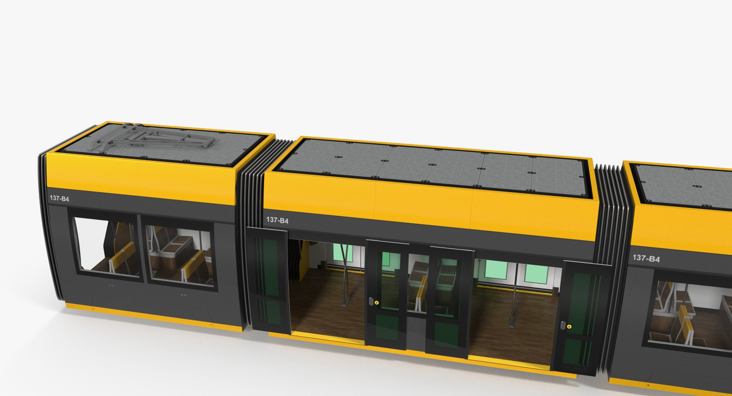 City Tram Generic Rigged 3D model