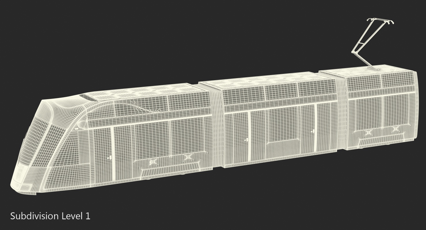 City Tram Generic Rigged 3D model