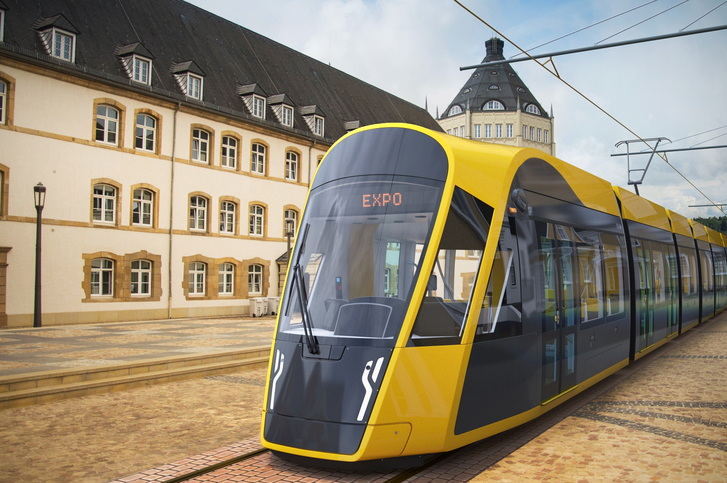 City Tram Generic Rigged 3D model