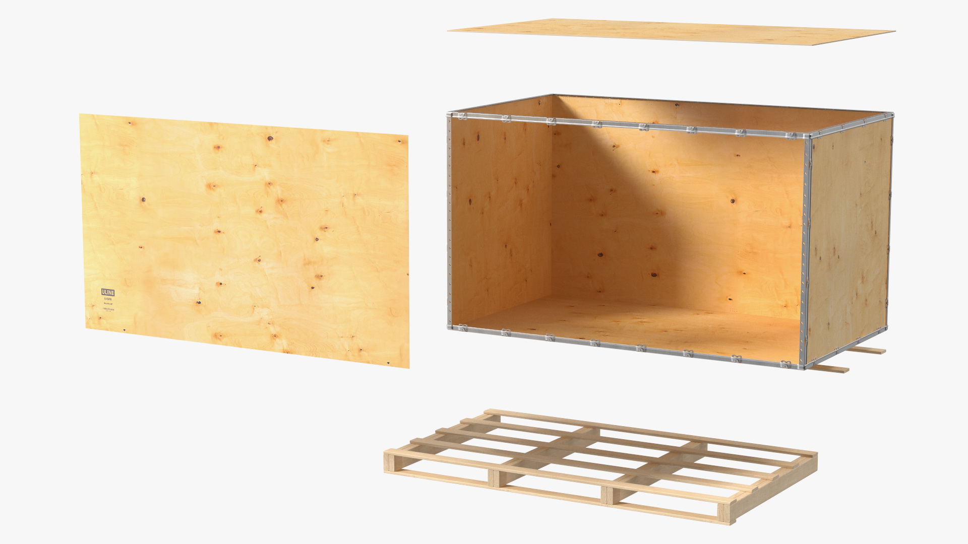 3D model Export Shipment Wooden Container 84x48 Inches
