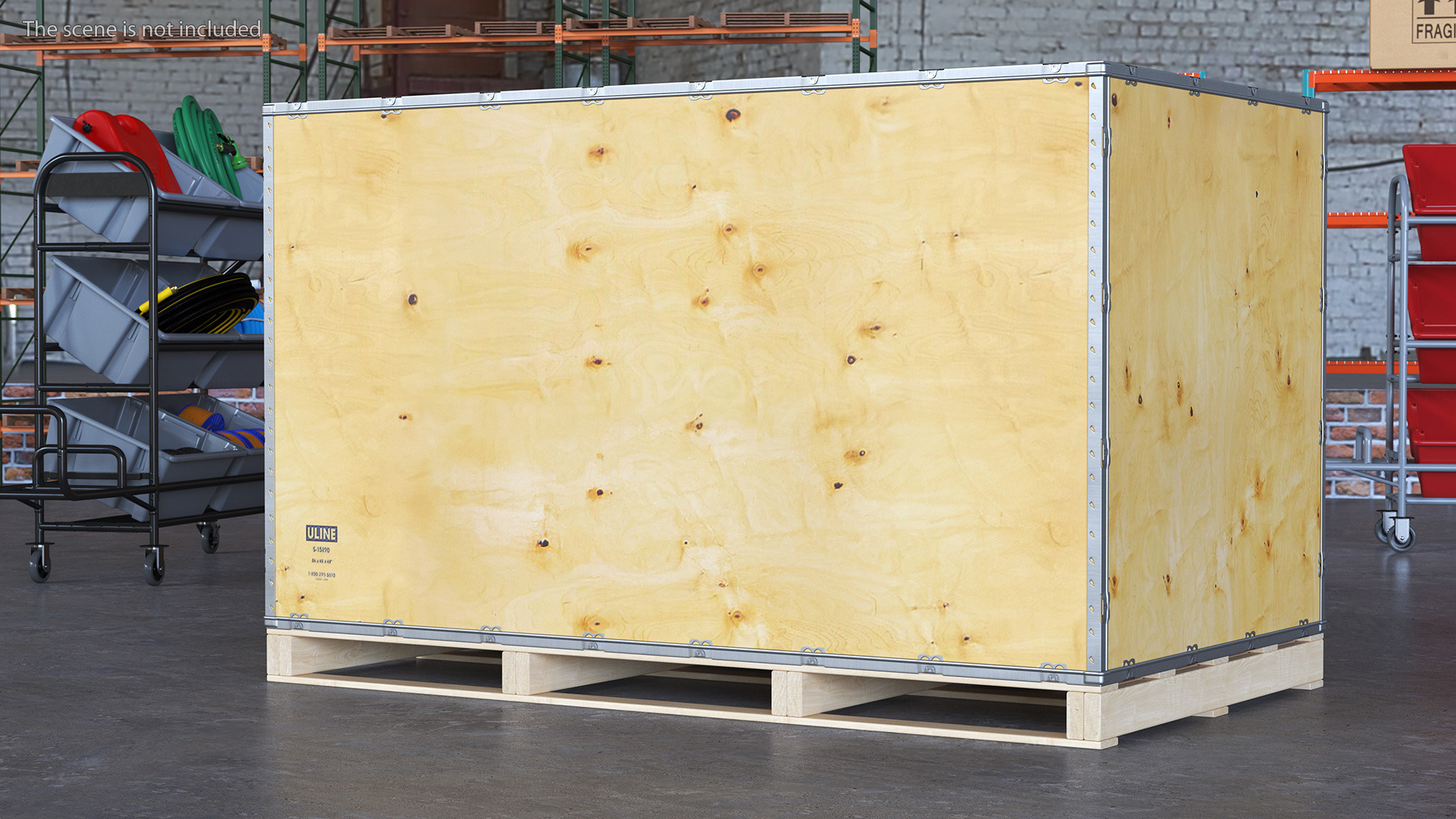 3D model Export Shipment Wooden Container 84x48 Inches