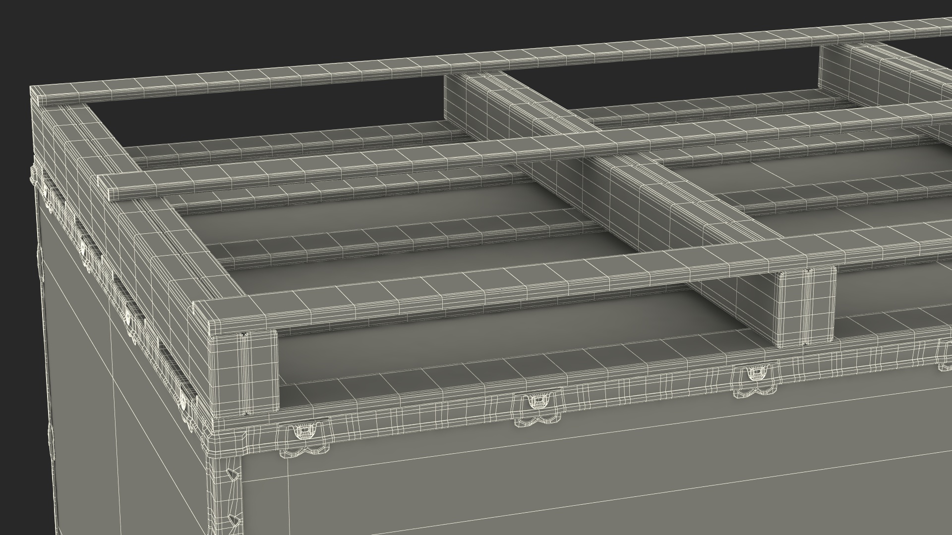 3D model Export Shipment Wooden Container 84x48 Inches