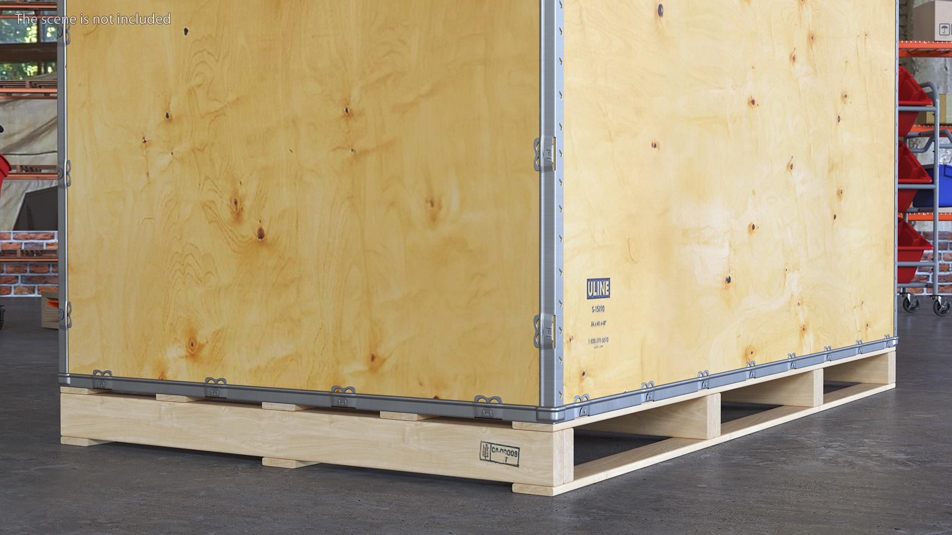 3D model Export Shipment Wooden Container 84x48 Inches