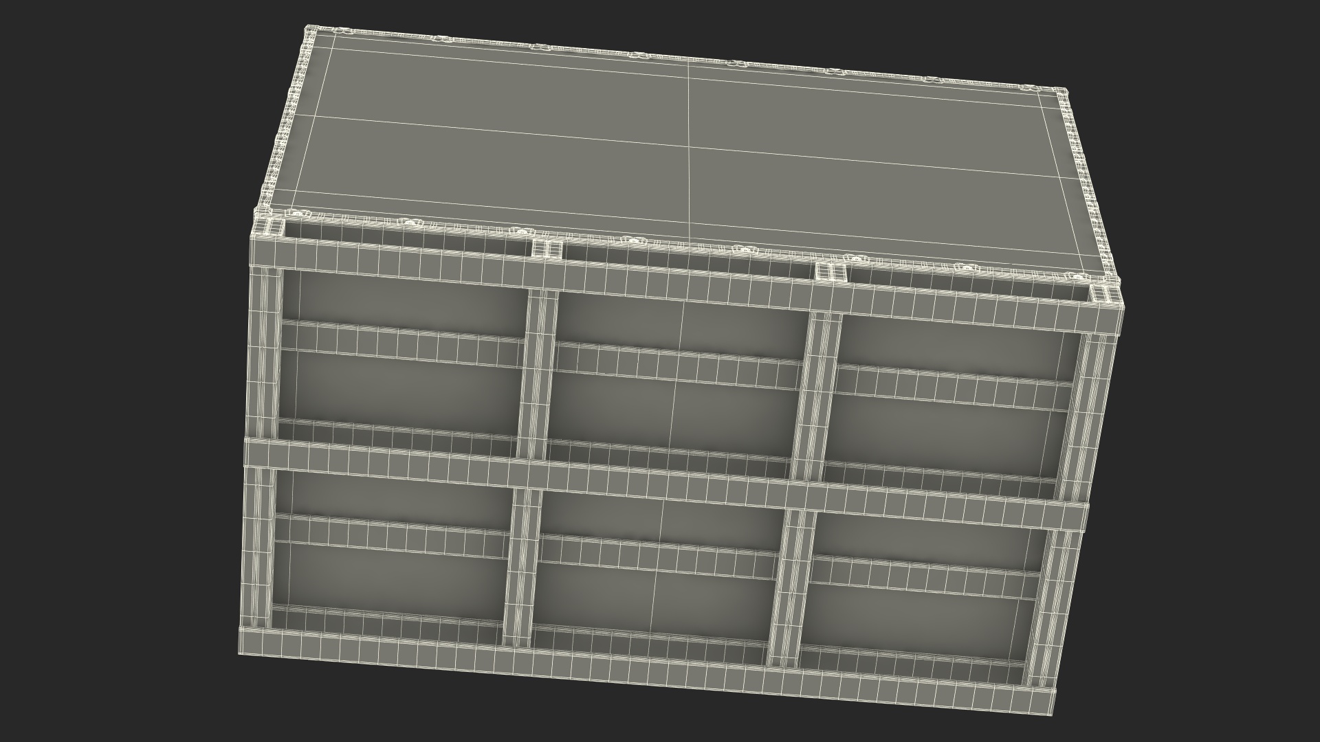 3D model Export Shipment Wooden Container 84x48 Inches