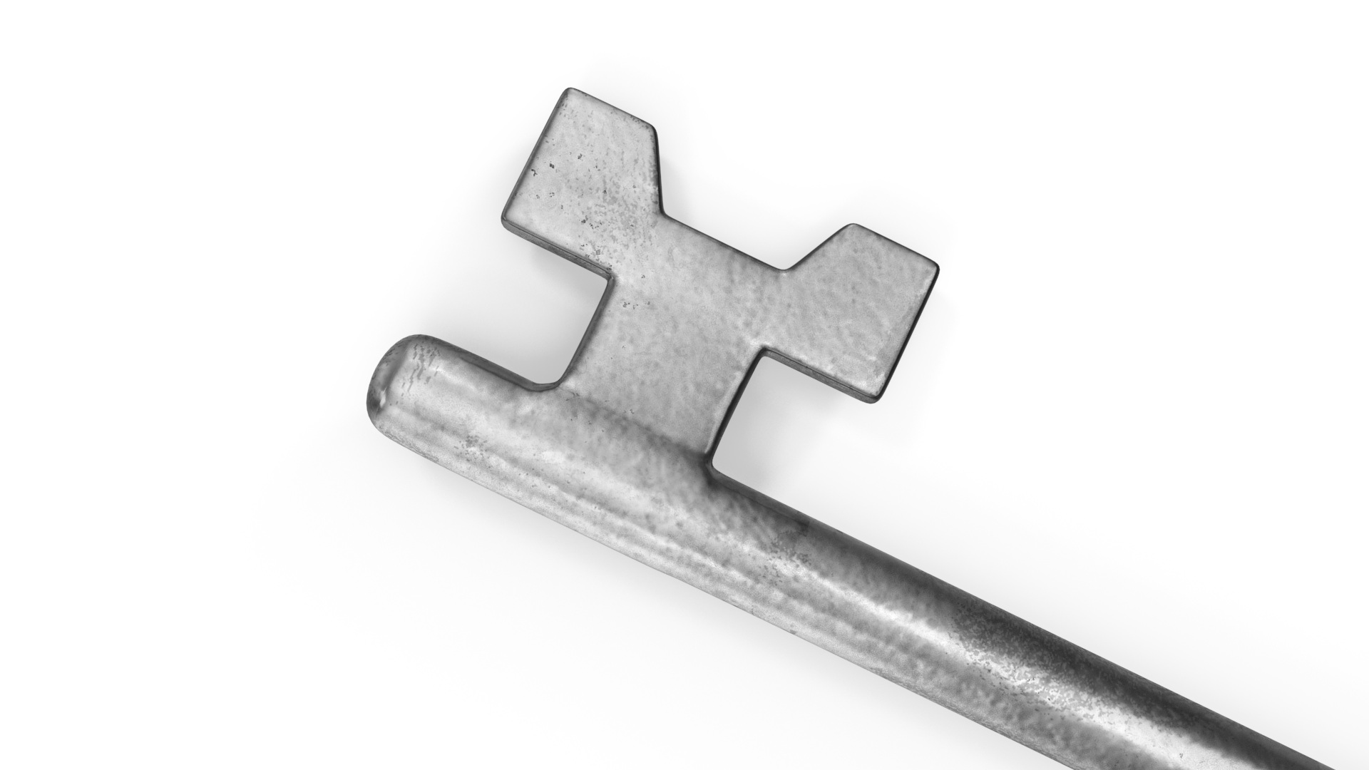 3D Traditional Skeleton Key Silver