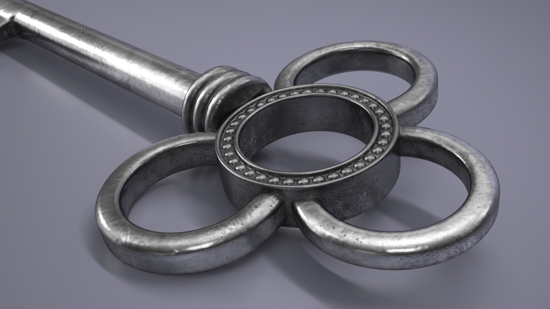 3D Traditional Skeleton Key Silver