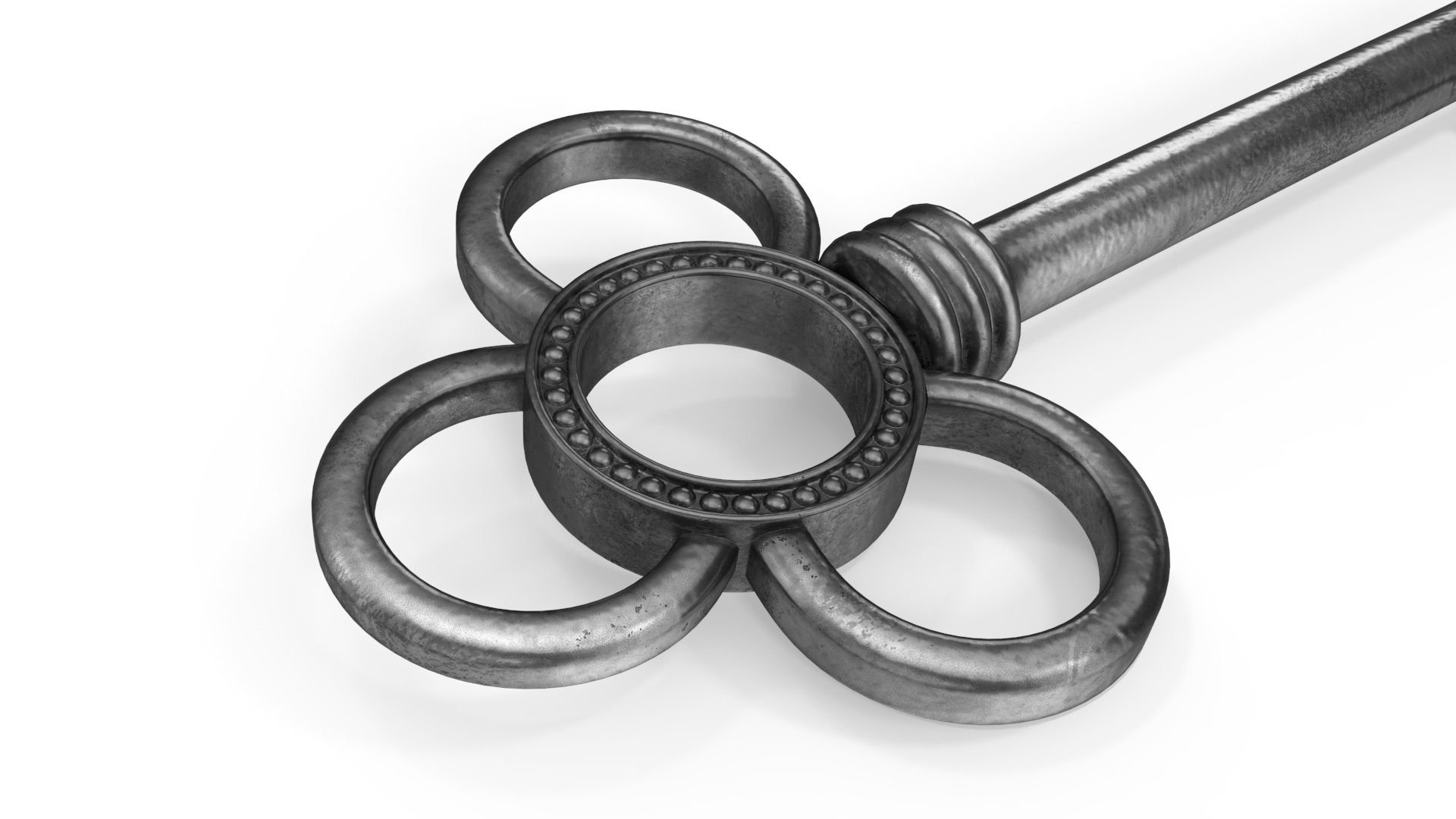 3D Traditional Skeleton Key Silver