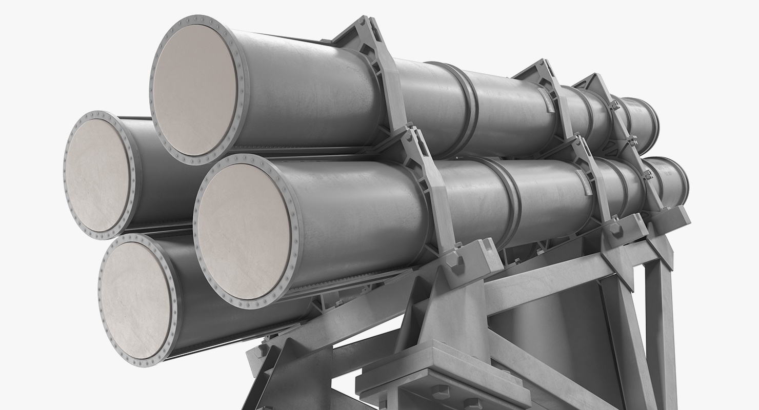 3D model MK 141 Missile Launching System RGM 84 Harpoon SSM Navy