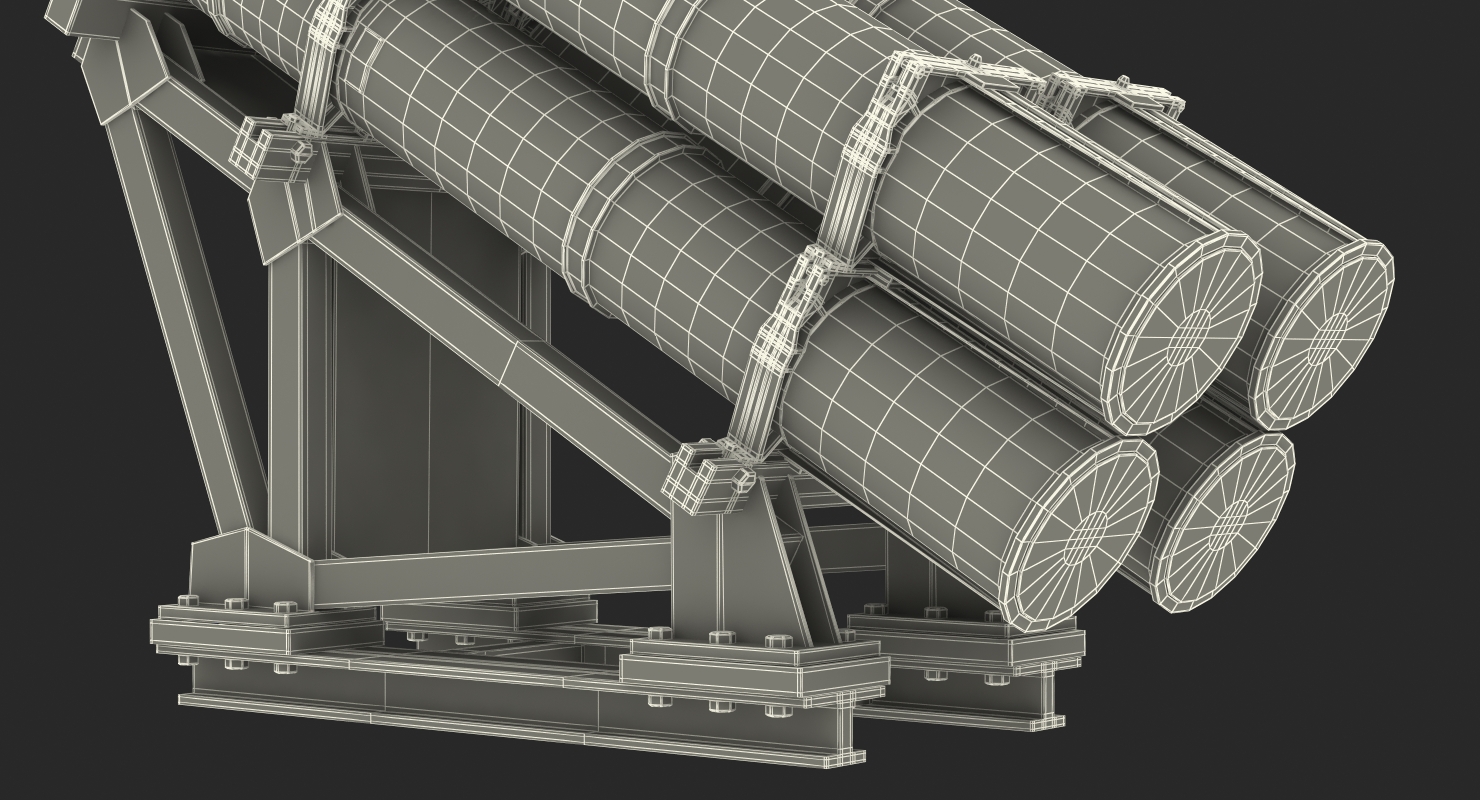 3D model MK 141 Missile Launching System RGM 84 Harpoon SSM Navy