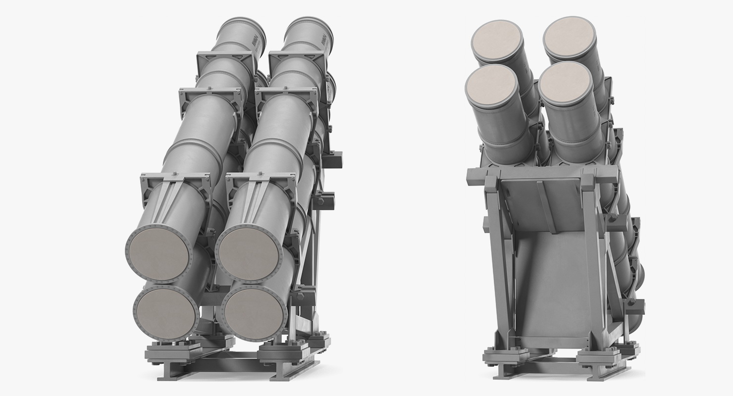 3D model MK 141 Missile Launching System RGM 84 Harpoon SSM Navy