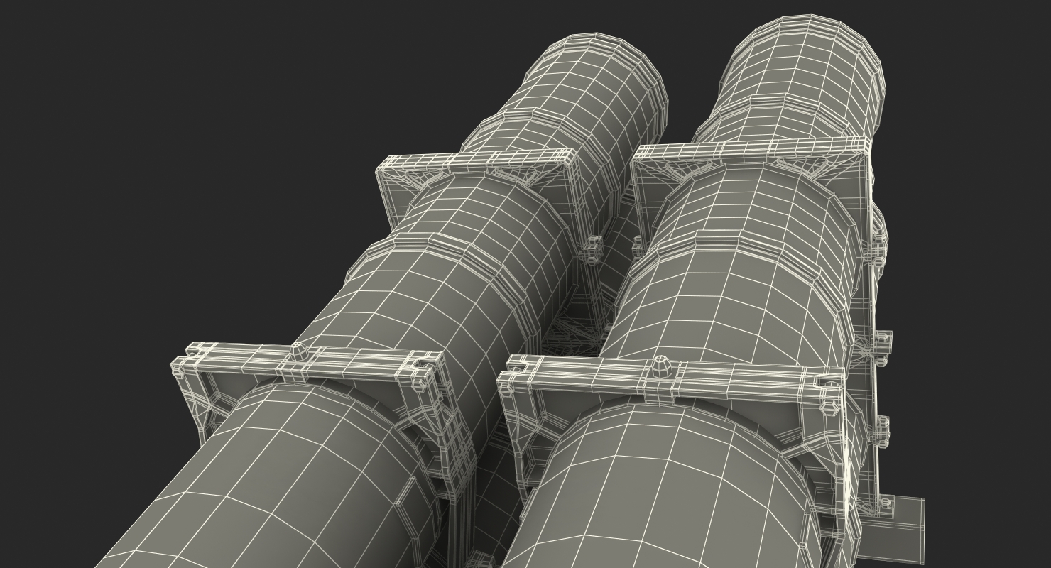 3D model MK 141 Missile Launching System RGM 84 Harpoon SSM Navy