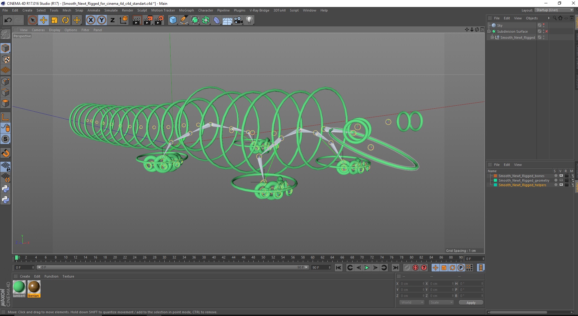 Smooth Newt Rigged for Cinema 4D 3D